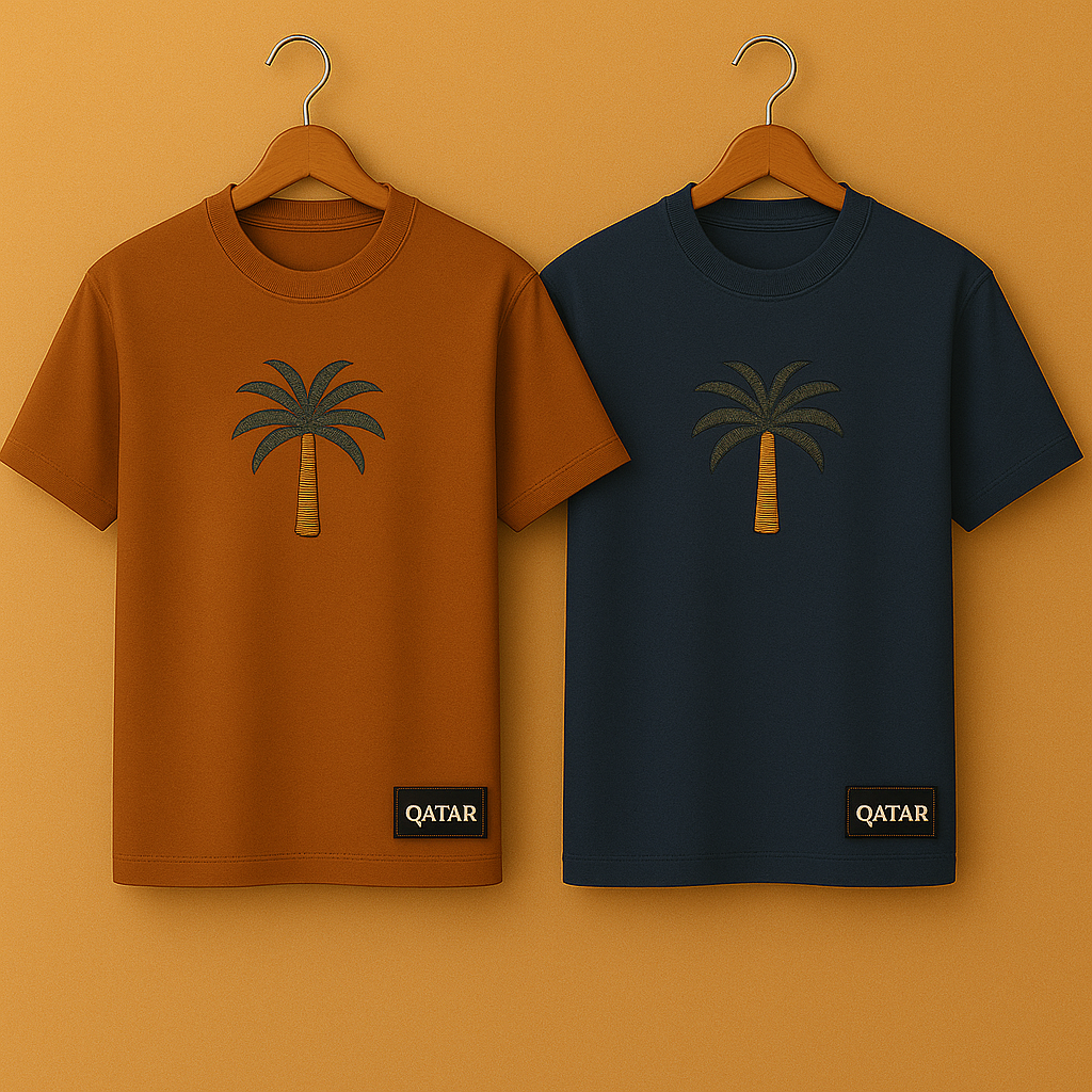 Palm Street Bundle of 2 Printed T-Shirts - PBUN2TSQA1 - Navy Blue Brown