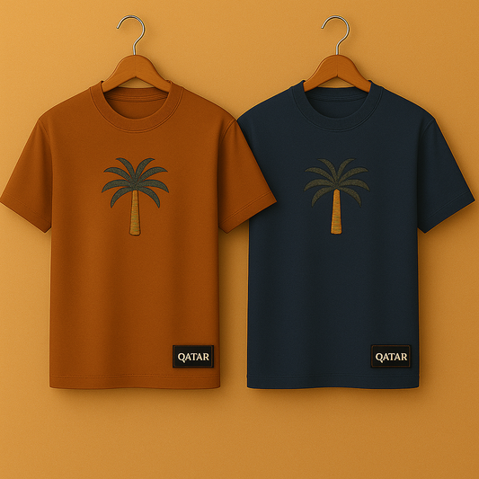 Palm Street Bundle of 2 Printed T-Shirts - PBUN2TSQA1 - Navy Blue Brown